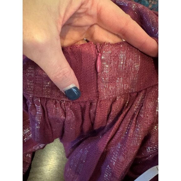 Lulus Dress Women XS Purple Magenta Charlize Metallic Striped Halter Midi NWT - Picture 11 of 15